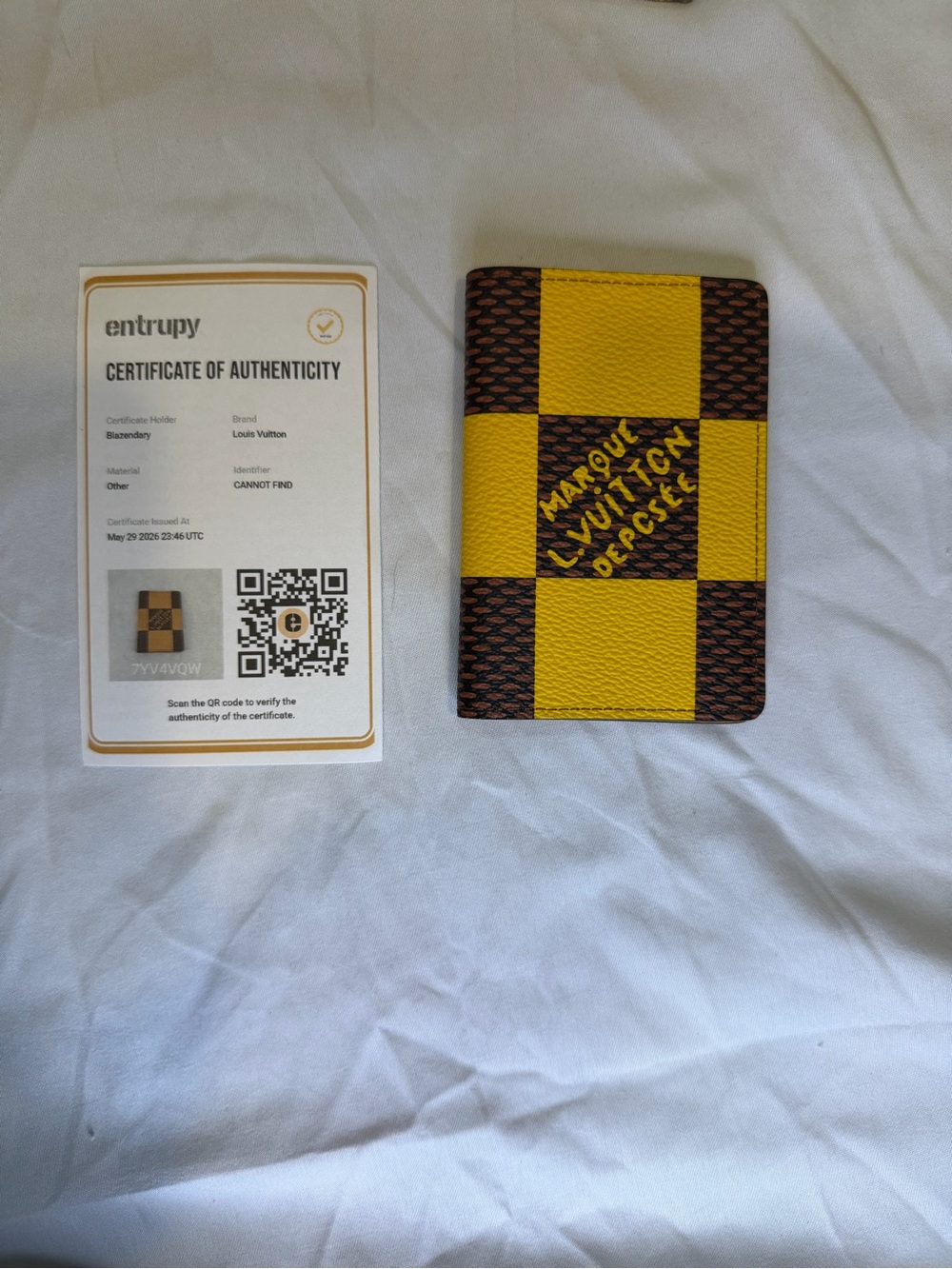 Louis Vuitton Pocket Organizer Wallet Damier Pop Yellow Juane Mat N40596